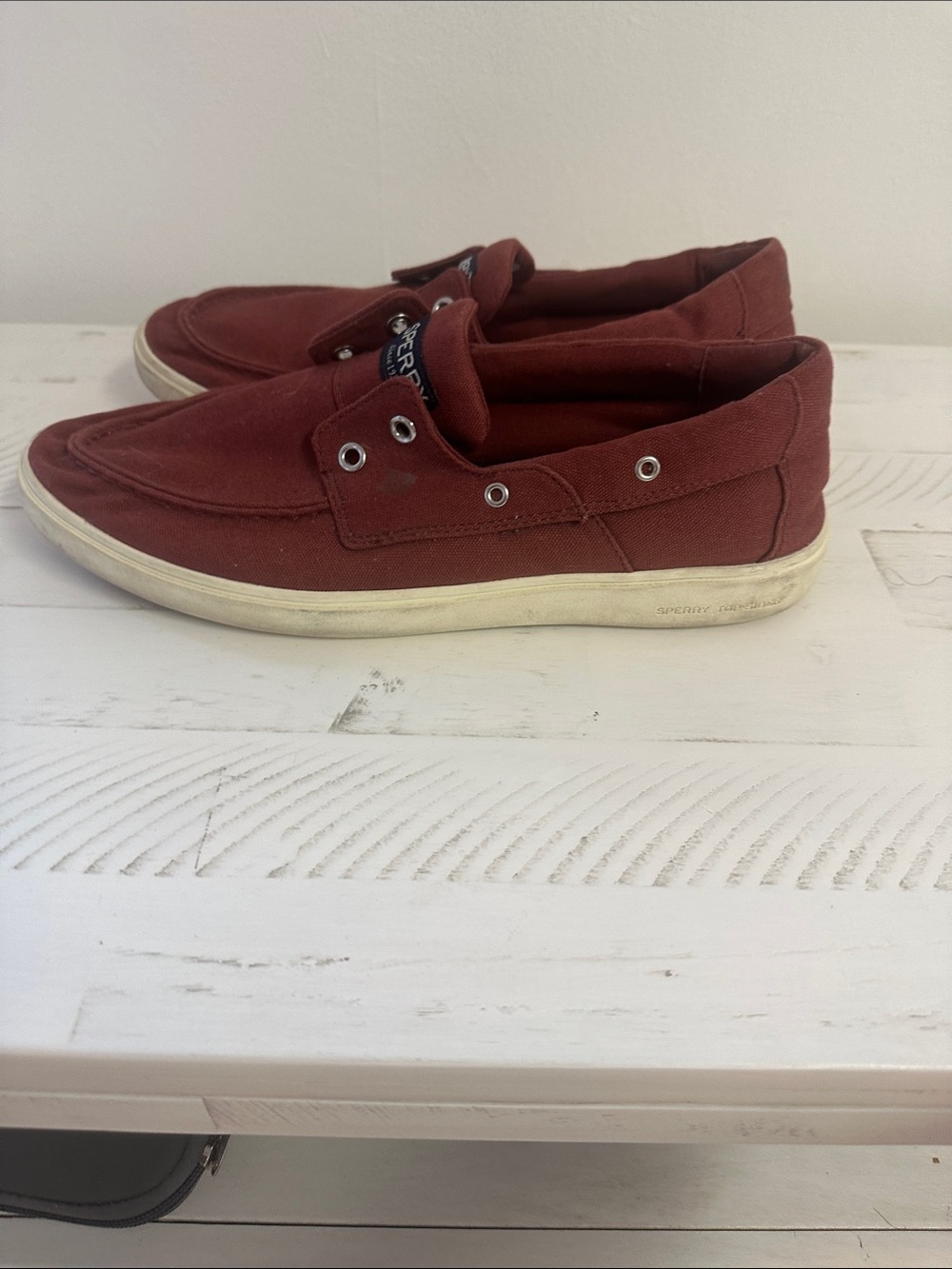 Sperry Men's Slip-On Canvas Loafers - Burgundy